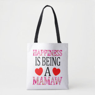 Happiness Is Being A Mamaw Floral Mimi Mother's  Tote Bag