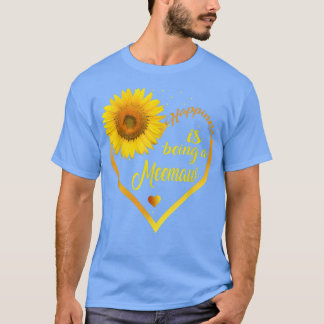 Happiness Is Being A Meemaw Sunflower Lover Grandm T-Shirt