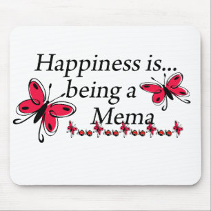 Happiness Is Being A Mema BUTTERFLY Mouse Mat