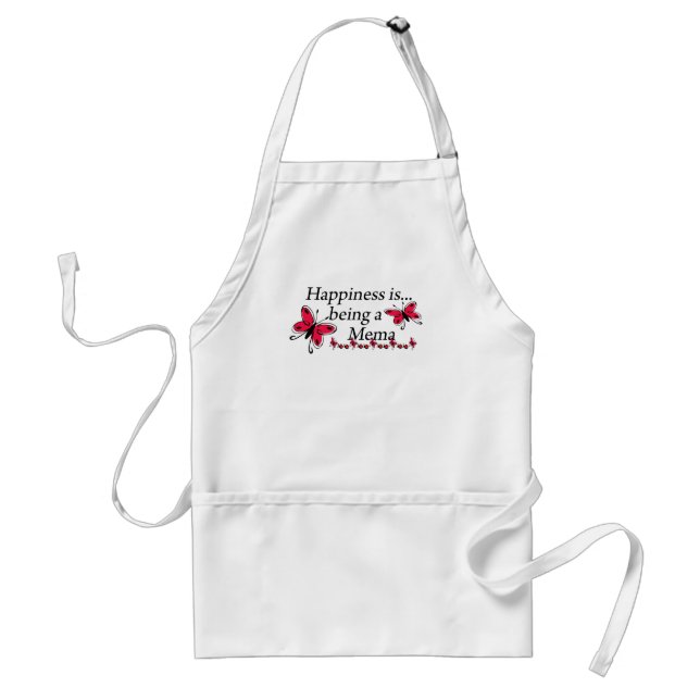 Happiness Is Being A Mema BUTTERFLY Standard Apron (Front)