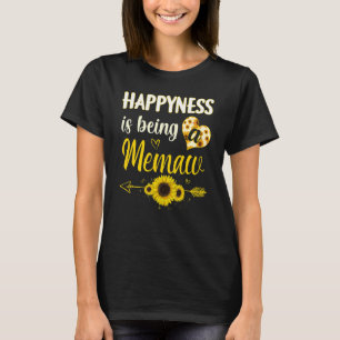 Happiness Is Being A Memaw Sunflower Grandma Mothe T-Shirt
