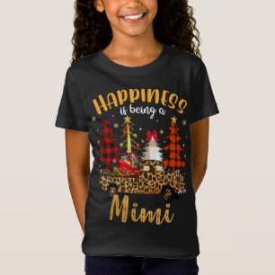 Happiness Is Being A Mimi Christmas Tree Leopard T T-Shirt