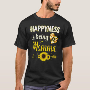 Happiness Is Being A Momma Sunflower Grandma Mothe T-Shirt