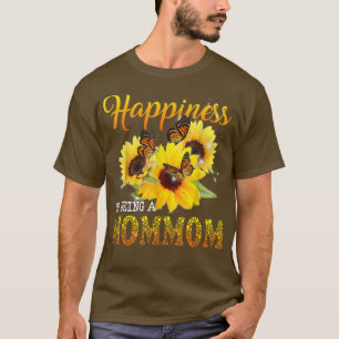 Happiness Is Being A Mommom Butterfly Sunflowers T-Shirt