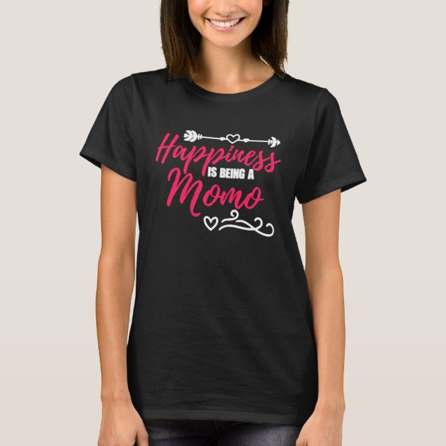 Happiness Is Being A Momo Happy Mom T-Shirt (Front)