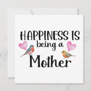 Happiness Is Being A Mother Birthday Birds Hearts  Card