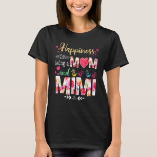 Happiness Is Being A Mum And Mimi Flower Mother's T-Shirt