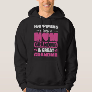 Happiness Is Being A Mum Great Grandma Motherss Da Hoodie