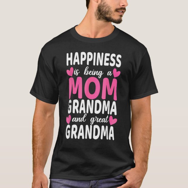 Happiness Is Being A Mum Great Grandma  Women Moth T-Shirt (Front)