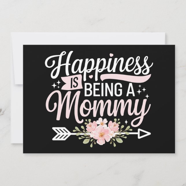 Happiness Is Being A Mummy Floral Mother’s Day Invitation (Front)