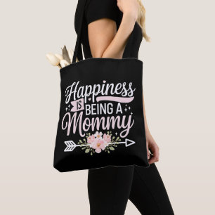 Happiness Is Being A Mummy Floral Mother’s Day Tote Bag
