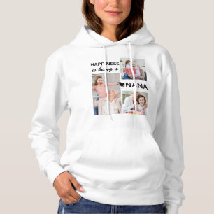 Happiness Is Being A Nana Grandma Photo Collage  Hoodie