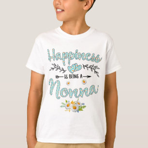Happiness Is Being A Nonna Women Daisy Flower Deco T-Shirt
