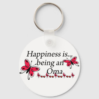 Happiness Is Being A Oma BUTTERFLY Key Ring