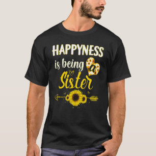 Happiness Is Being A Sister Sunflower Grandma Moth T-Shirt