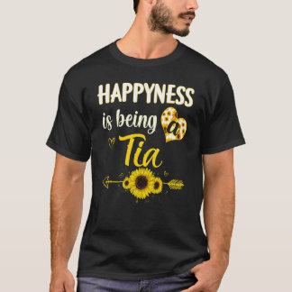 Happiness Is Being A Tia Sunflower Grandma Mother' T-Shirt