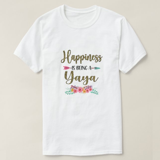 Happiness Is Being A Yaya For Women Leopard Mother T-Shirt (Design Front)