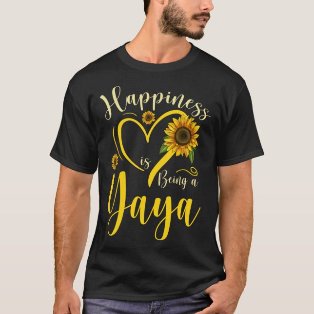 Happiness Is Being A Yaya Sunflower Mother's Day W T-Shirt (Front)