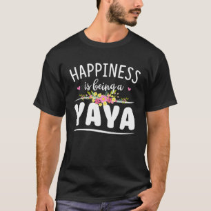 Happiness Is Being A Yaya Women Floral Decoration T-Shirt