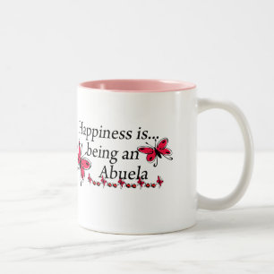 Happiness Is Being An Abuela BUTTERFLY Two-Tone Coffee Mug
