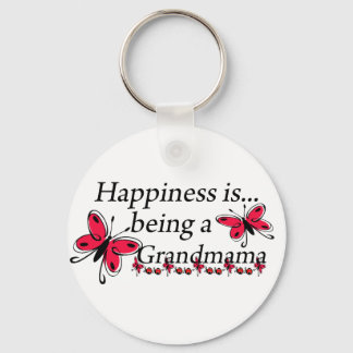 Happiness Is Being An Grandmama BUTTERFLY Key Ring