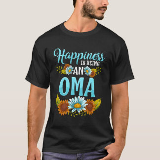 Happiness Is Being An Oma Cute Floral Mothers Day T-Shirt