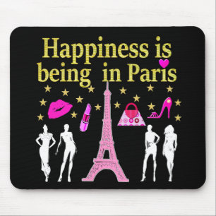 HAPPINESS IS BEING IN PARIS MOUSE MAT