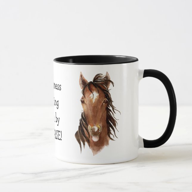 Happiness is being  loved by a HORSE! Humour Mug (Right)