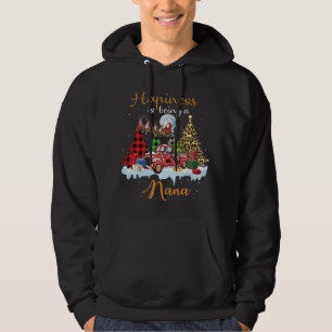 Happiness Is Being Nana Funny Red Truck Tree Chris Hoodie