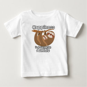 Happiness is Being with Auntie Sloth Baby T-Shirt
