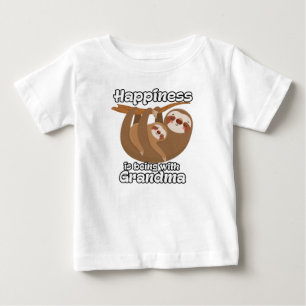 Happiness is Being with Grandma Sloth Baby T-Shirt