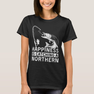Happiness Is Catching A Northern Pike Camping Fish T-Shirt