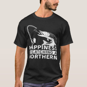 Happiness Is Catching A Northern Pike Camping Fish T-Shirt
