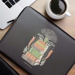 Happiness is Coffee and Books Personalized Laptop Sleeve<br><div class="desc">Personalized design featuring a hand-drawn illustration of a stack of books and a coffee cup. Perfect for coffee lover bookworms.</div>