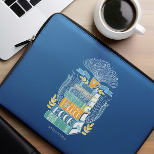 Happiness is Coffee and Books Personalized Laptop Sleeve