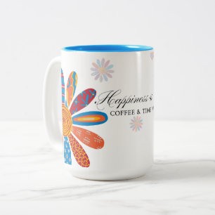 Happiness is... Coffee & Time With Jehovah Two-Tone Coffee Mug