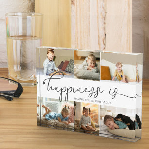 Happiness is Daddy 6 Photo Collage Block