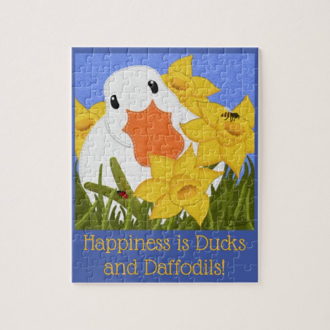 Happiness is Daffodils and Ducks Jigsaw Puzzle (Vertical)