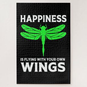 Happiness Is Flying With Dragonfly Jigsaw Puzzle