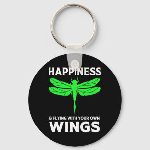 Happiness Is Flying With Dragonfly Key Ring