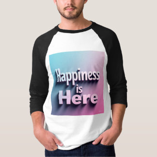 Happiness Is Here Sleeve T-Shirt – Stylish Text
