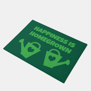 Happiness is Homegrown green entry doormat