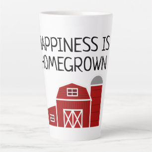 Happiness is Homegrown Red barn farm house Latte Mug