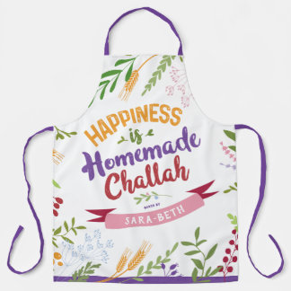 Happiness is Homemade Challah HUGE Floral Apron
