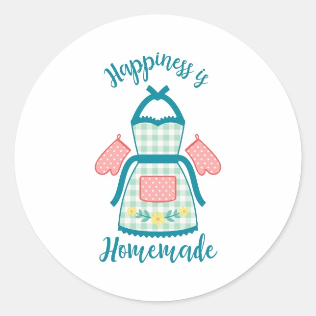 Happiness Is Homemade Classic Round Sticker (Front)