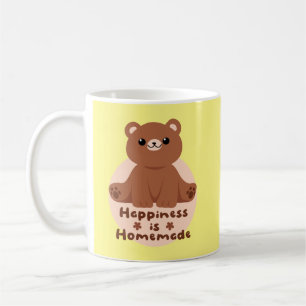 Happiness is homemade Kawaii cute baby bear brown  Coffee Mug