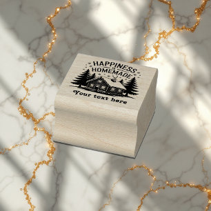 Happiness Is Homemade Rustic Christmas Holiday Rubber Stamp