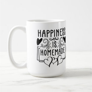 Happiness Is Homemade Rustic Kitchen Quote Design Coffee Mug