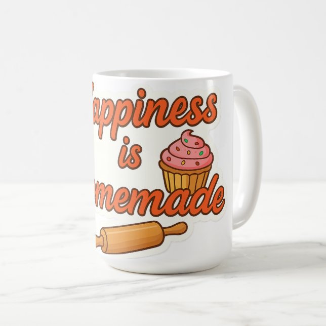 Happiness is Homemade Sticker  Coffee Mug (Front Right)
