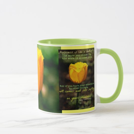 Happiness is like a butterfly mug